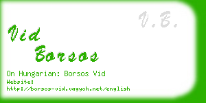 vid borsos business card